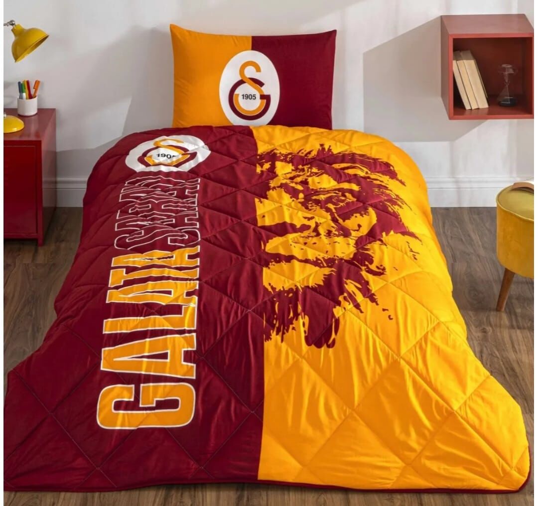 Taç Galatasaray Lisanslı Ranforce Uyku Seti/Yorgan Seti Vakumlu Silikon Yastık Hediyelidir