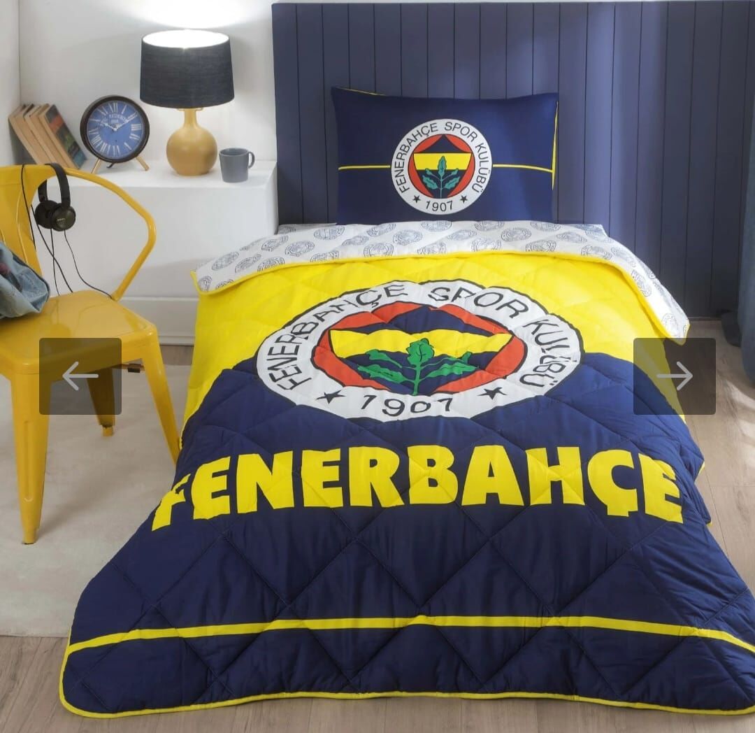 TAÇ FENERBAHÇE LİSANSLI RANFORCE UYKU SETİ/YORGAN SETİ VAKUMLU SİLİKON YASTIK HEDİYELİDİR