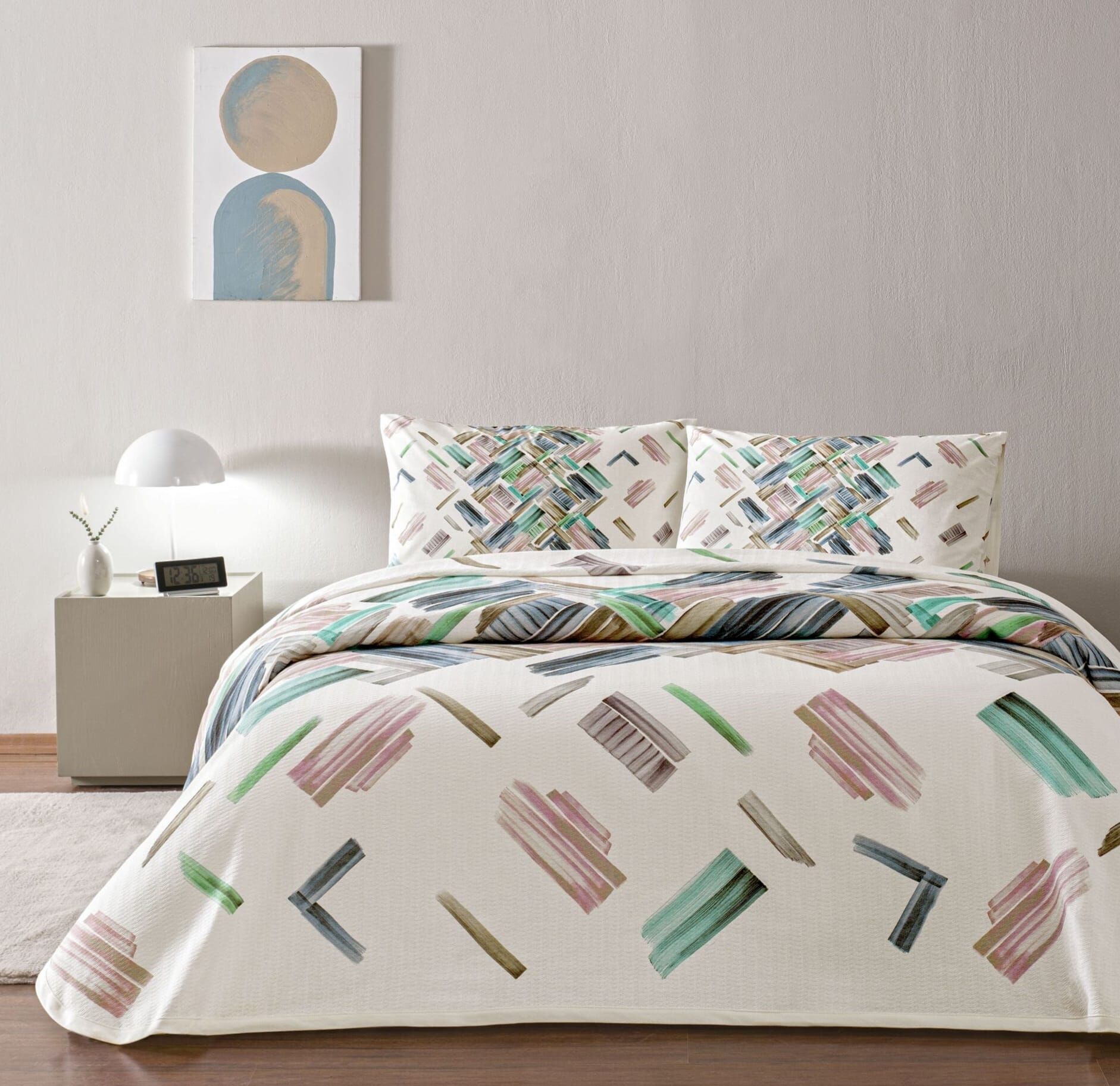 Taç Ranforce Baskılı Çift Kişilik Pike Takımı Juno