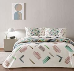 Taç Ranforce Baskılı Çift Kişilik Pike Takımı Juno