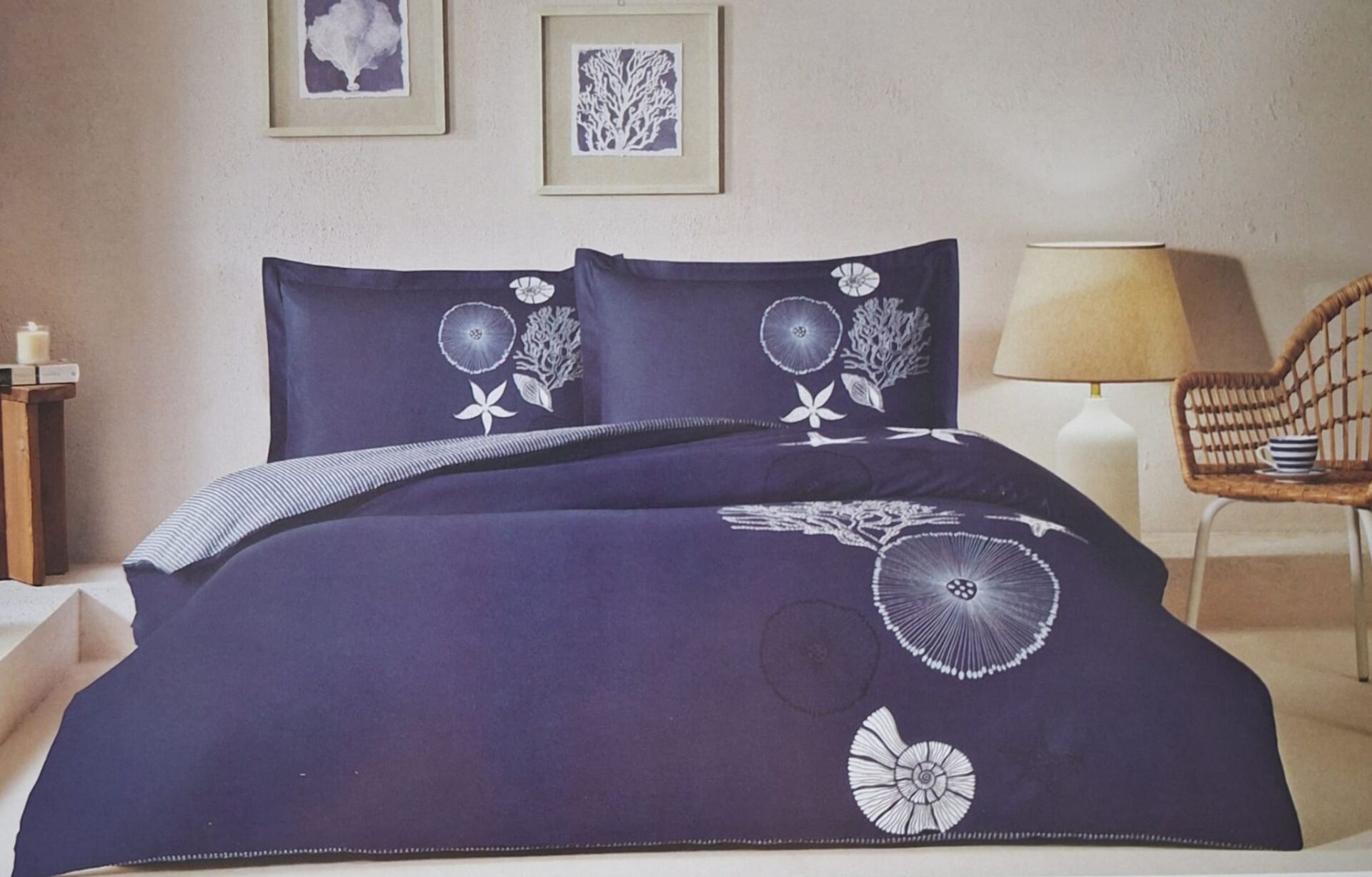 ÖzdilekÇift Kişilik Nevresim Takımı Corallıno Lacivert