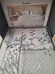 Özdilek Ranforce Çift Kişilik Dört Mevsim Set Helecho Gri