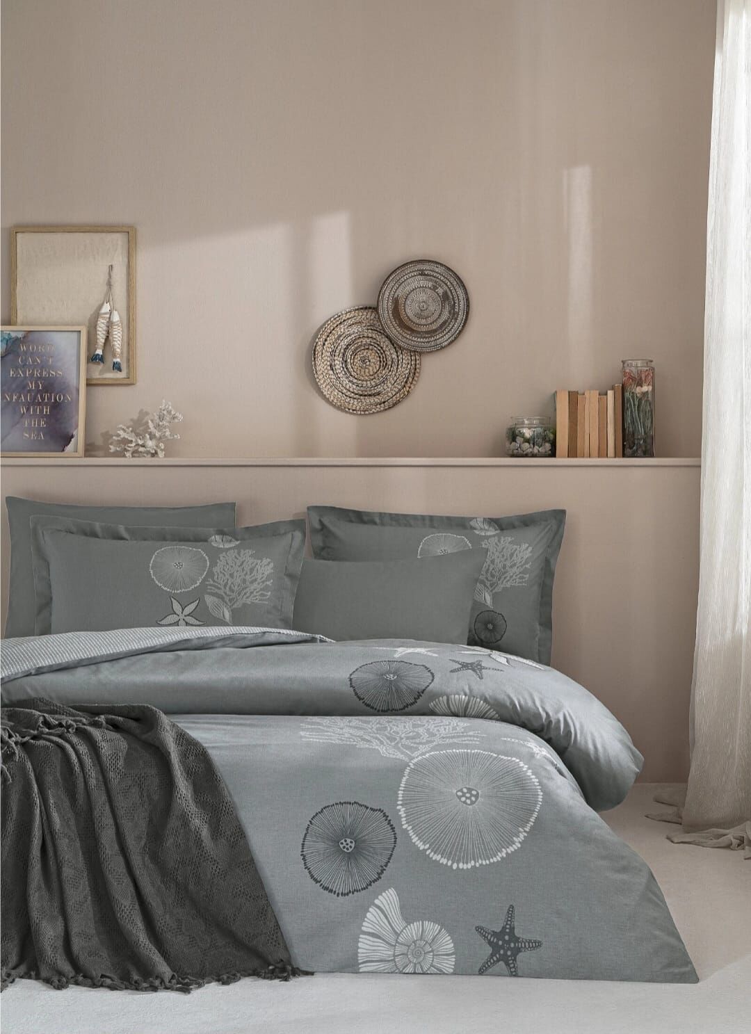 Özdilek Özdilek Corallino Çift Kişilik Pikeli Nevresim Takımı Antrasit