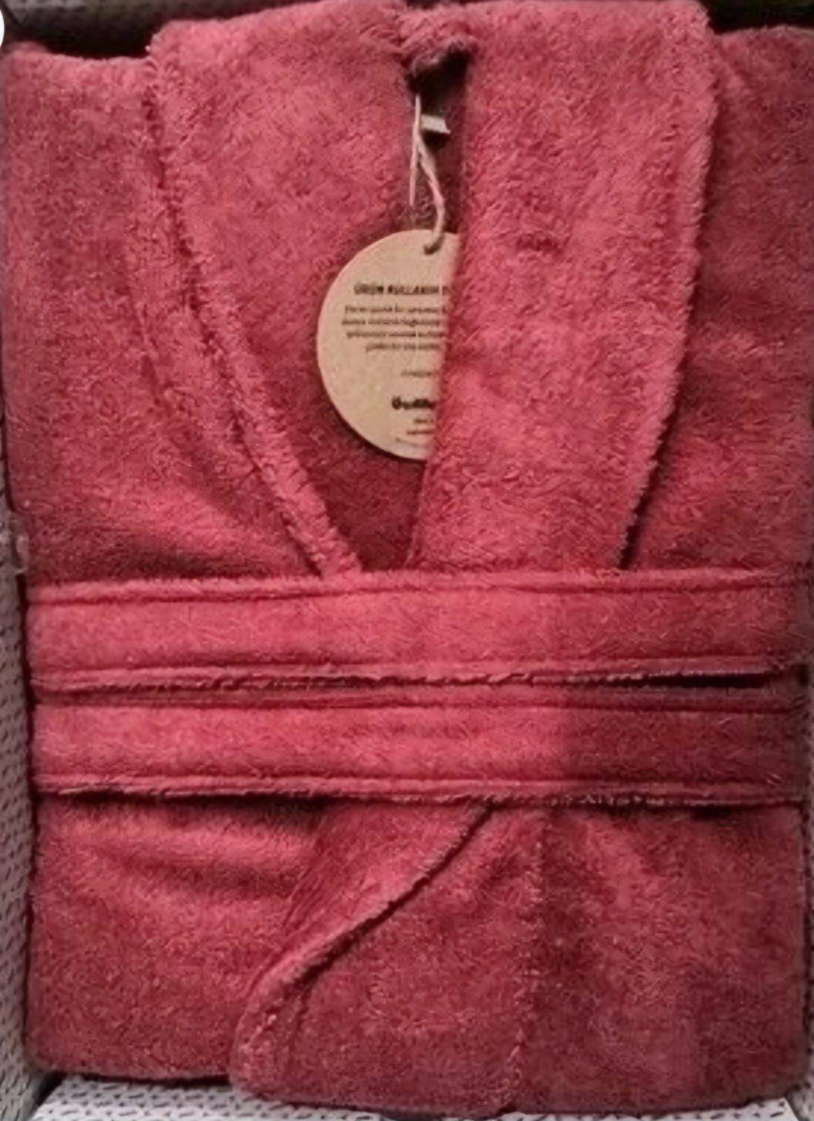 Özdilek Colourist Mercan Rengi Renk Şal Yaka Bornoz L Beden  %100 Pamuk