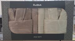 Özdilek Colourist Bej-Krem Aile Seti / Bornoz Takımı L-XL