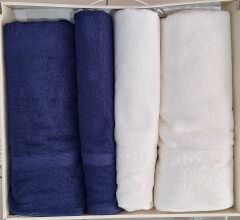 Branch Best Krem Lacivert Hamam Seti 2 Havlu+2 Plaj Havlusu