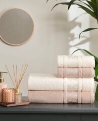 Bej-Krem Camellıa Best Set Hamam Seti 2 Havlu+2 Plaj Havlusu