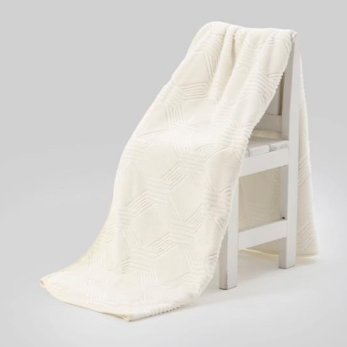 Özdilek Çift Kişilik Trendy Art Deco Battaniye Kemik Krem