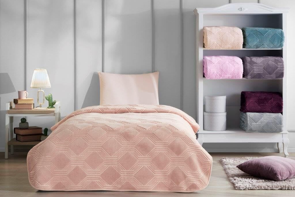 Özdilek Tek Kişilik Trendy Art Deco Battaniye Pembe