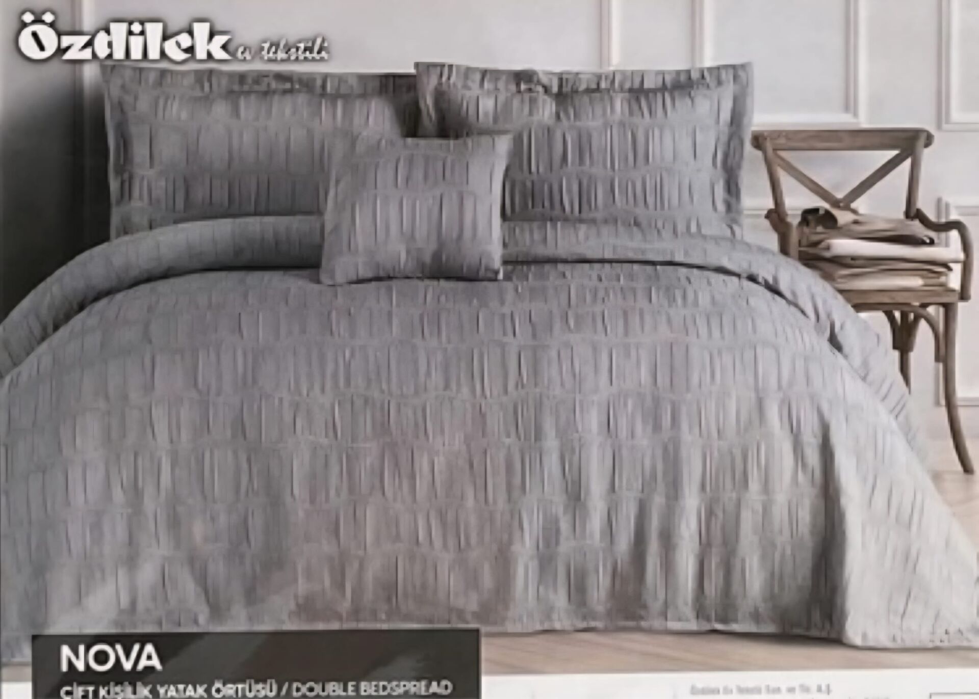 Özdilek Nova Gri Çift Kişilik Yatak Örtüsü Takımı