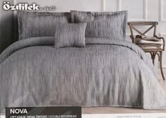 Özdilek Nova Gri Çift Kişilik Yatak Örtüsü Takımı