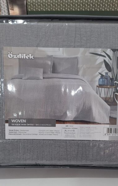 Özdilek Woven Gri Tek Kişilik Yatak Örtüsü Takımı