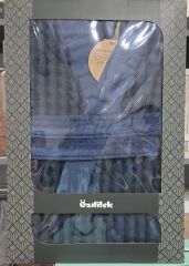 Özdilek Circolare Lacivert Bornoz Seti (1 bornoz + 1 havlu)