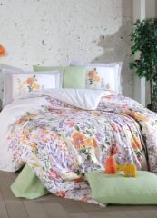 Clasy Ranforce Tek Kişilik Nevresim Takımı Galya V1 Yeşil