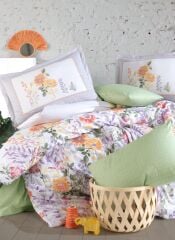 Clasy Ranforce Tek Kişilik Nevresim Takımı Galya V1 Yeşil