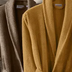 Altınbaşak Verto %100 Pamuk Aile Bornoz Seti Hardal/Bej (6 Parça) Amber/Core