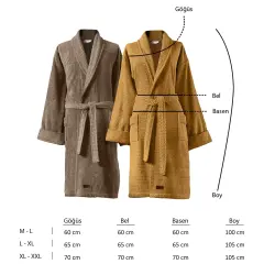 Altınbaşak Verto Aile Bornoz Seti Hardal/Bej (6 Parça)
