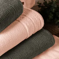 Altınbaşak Verto Aile Bornoz Seti Şeftali/Antrasit (6 Parça)