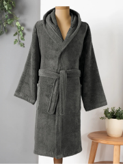 Altınbaşak Dolce Kapüşonlu Tekli Bornoz Antrasit L/XL