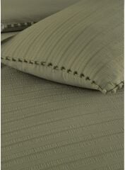 Altınbaşak Gofreli Fitilli Saten Çift Kişilik Nevresim Takımı Emboss Verde