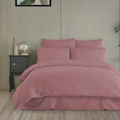 Altınbaşak Gofreli Fitilli Saten Çift Kişilik Nevresim Takımı Emboss Anew