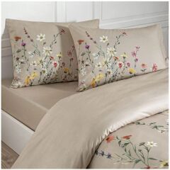 Taç Ranforce Çift Kişilik Nevresim Takımı Lünel Bej