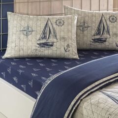 Taç Ranforce Çift Kişilik Nevresim Takımı Muna Lacivert