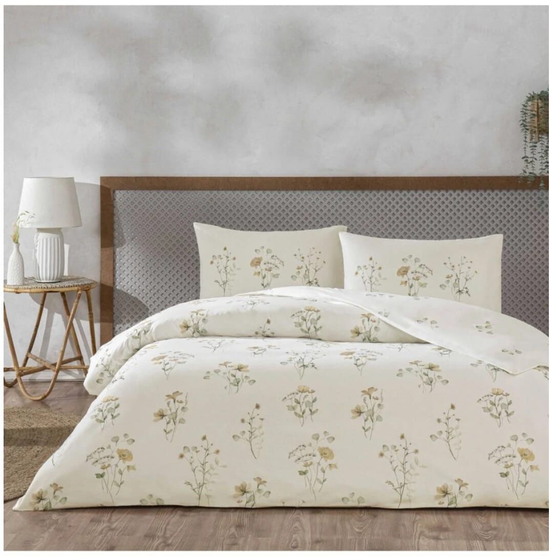 Taç Ranforce Çift Kişilik Nevresim Takımı Auren Pudra