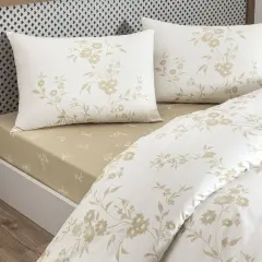 Taç Ranforce Çift Kişilik Nevresim Takımı Vellise Beyaz