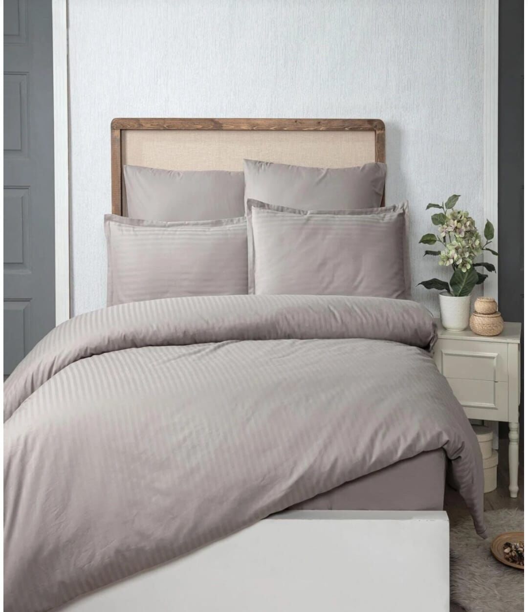 Altınbaşak Poplin Çift Kişilik Nevresim Takımı Infinity Bej