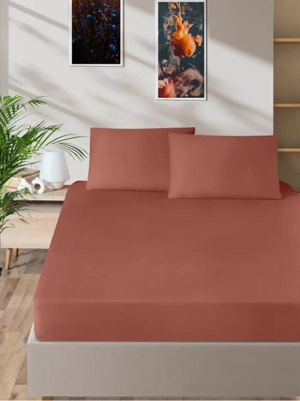 Altınbaşak Tek Kişilik 100*200cm Çarşaf Takımı Koyu Tarçın