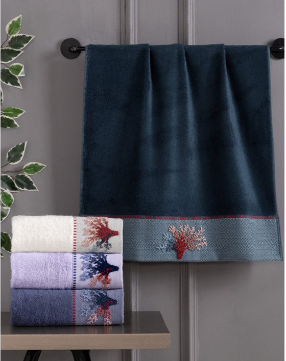 Altınbaşak Eva Bambu Nakışlı El Havlusu 4'lü -  50*90cm