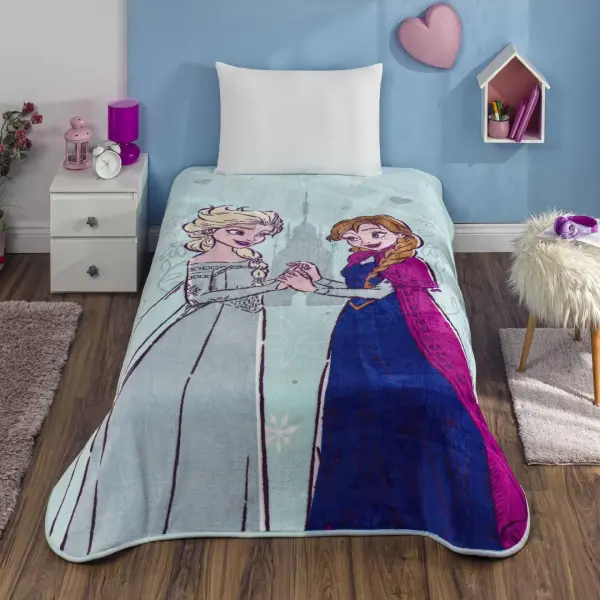 Taç Lisanslı Disney Frozen United Tek Kişilik Battaniye