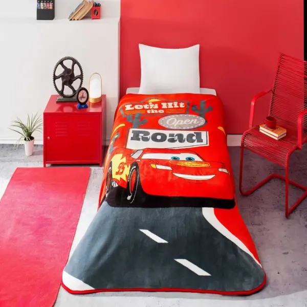 Taç Lisanslı Disney Cars Road Tek Kişilik Battaniye