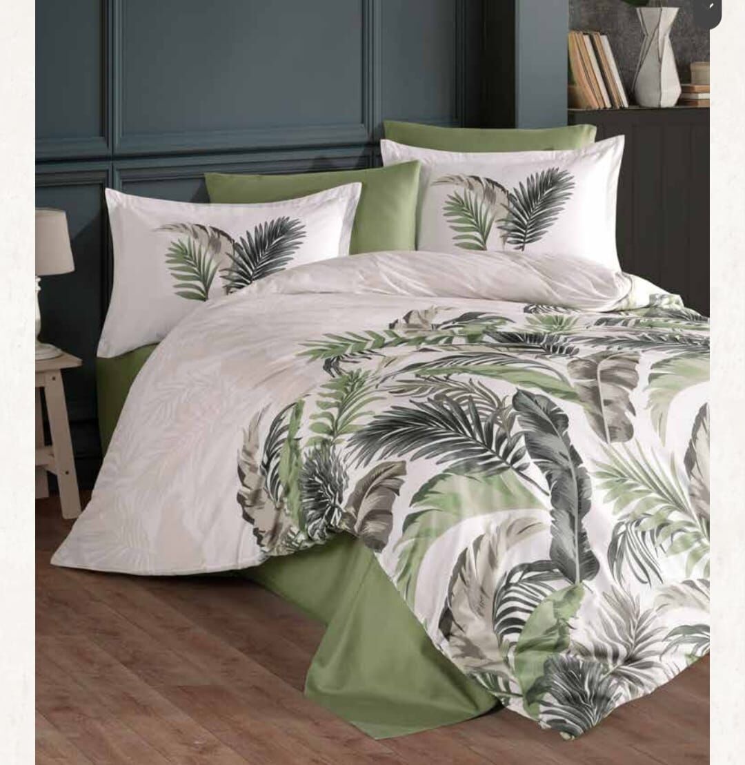 Clasy Ranforce Tek Kişilik Nevresim Takımı Hena Yeşil