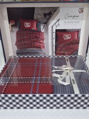 Clasy Ranforce Genç/Çocuk Nevresim Takımı Campüs V1 Bordo