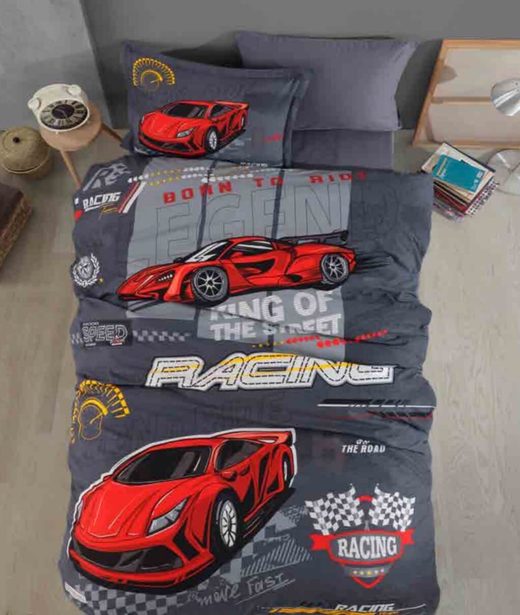 Clasy Ranforce Tek Kişilik Çocuk Nevresim Takımı Racing Team