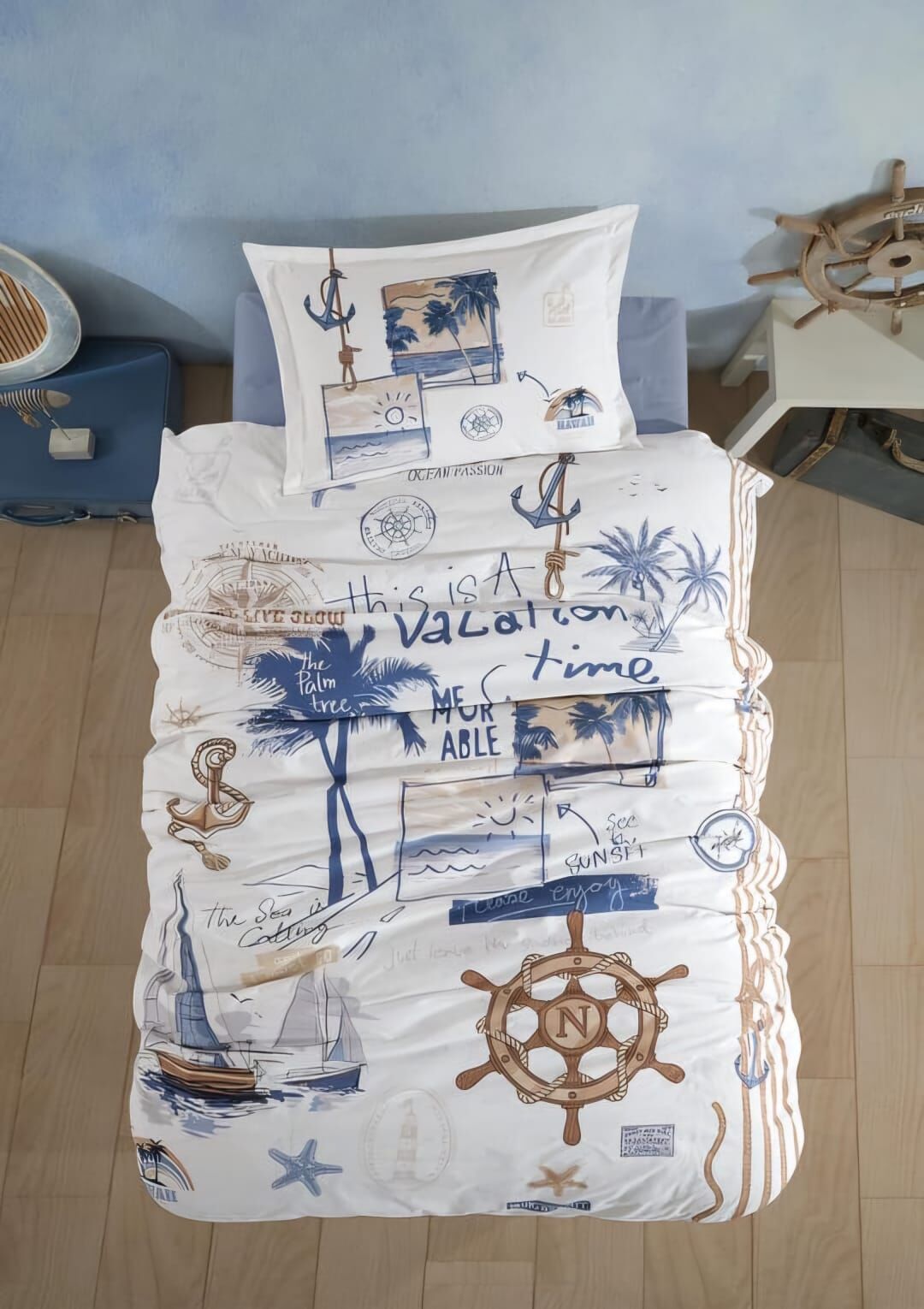 Clasy Ranforce Tek Kişilik Genç/Çocuk Nevresim Takımı Hawaii