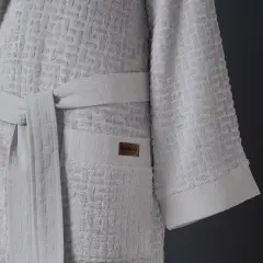 Altınbaşak Lisse Bambu Aile Bornoz Seti (6 Parça) Gri-Krem