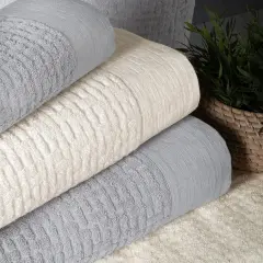 Altınbaşak Lisse Bambu Aile Bornoz Seti (6 Parça) Gri-Krem