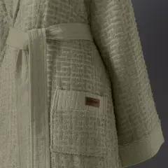 Altınbaşak Lisse Bambu Aile Bornoz Seti (6 Parça) Sage-Sabre/Bej-Yeşil