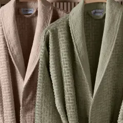 Altınbaşak Lisse Bambu Aile Bornoz Seti (6 Parça) Sage-Sabre/Bej-Yeşil