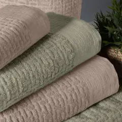 Altınbaşak Lisse Bambu Aile Bornoz Seti (6 Parça) Bej-Yeşil