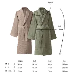 Altınbaşak Lisse Bambu Aile Bornoz Seti (6 Parça) Sage-Sabre/Bej-Yeşil