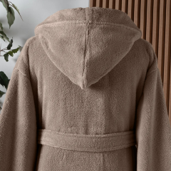 Altınbaşak Dolce Kapüşonlu Tekli Bornoz Sabre/Bej L/XL Beden