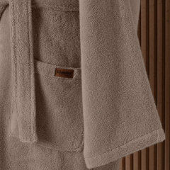 Altınbaşak Dolce Kapüşonlu Tekli Bornoz Sabre/Bej L/XL Beden