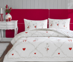 Taç Ranforce Çift Kişilik Nevresim Takımı Amoura Sevgililer Gününe Özel