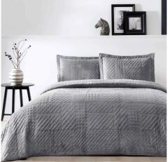 Taç Tek Kişilik Yatak Örtüsü Takımı Alvin Antrasit