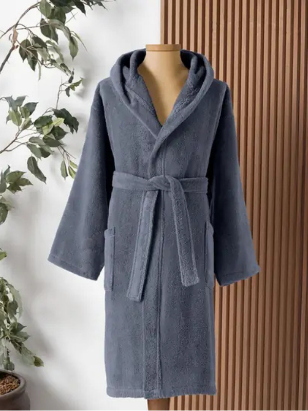 Altınbaşak Dolce Kapüşonlu Tekli Bornoz Mesmerize/İndigo XL/XXL Beden
