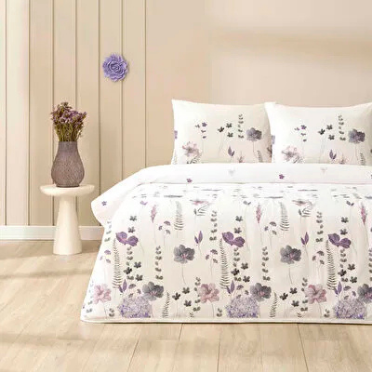 Taç Ranforce Çift Kişilik Pike Takımı Roselith Mor